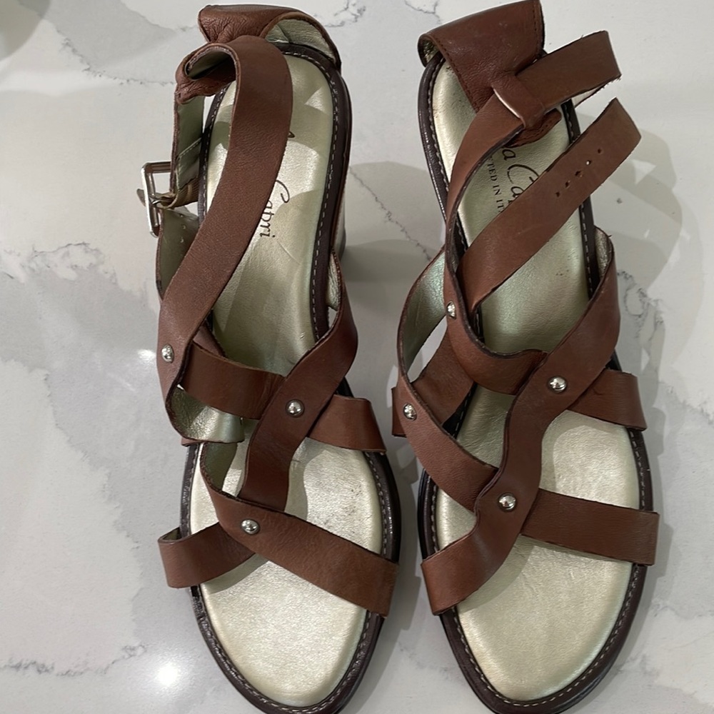 Beautiful and very comfortable heel sandals! Handcrafted luxury brand.